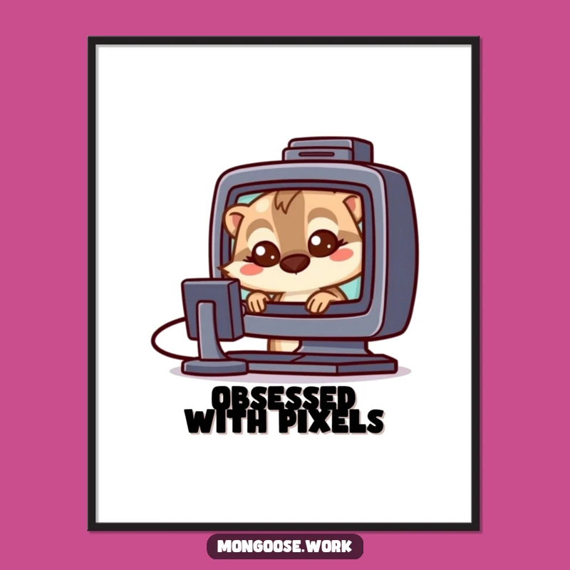 Funny Mongoose Tech Digital Print - Curious Character Art Gift