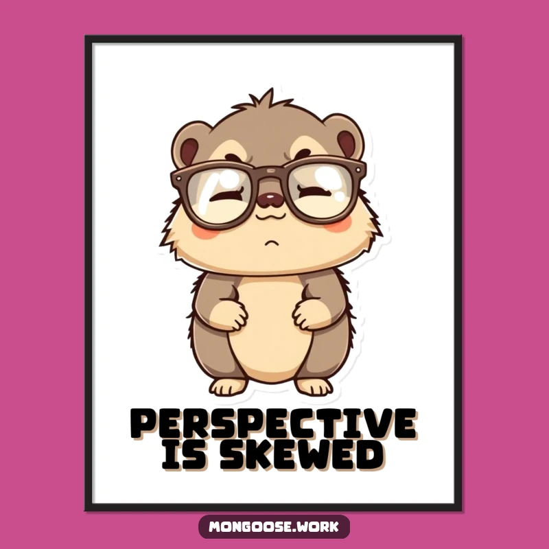 Funny Mongoose Digital Art - Upside Down Glasses Print