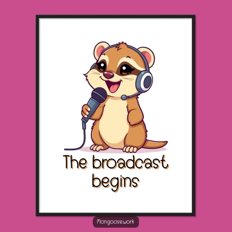 Funny Mongoose Voice Activated Digital Art Print: Hilarious Decor Gift