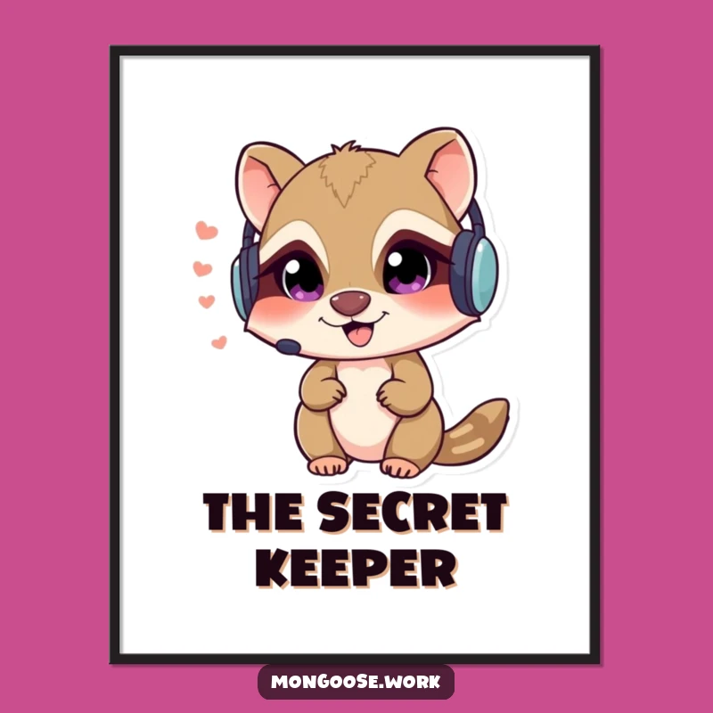 Funny Mongoose Spy Digital Print - Mischievous Character Art Gift