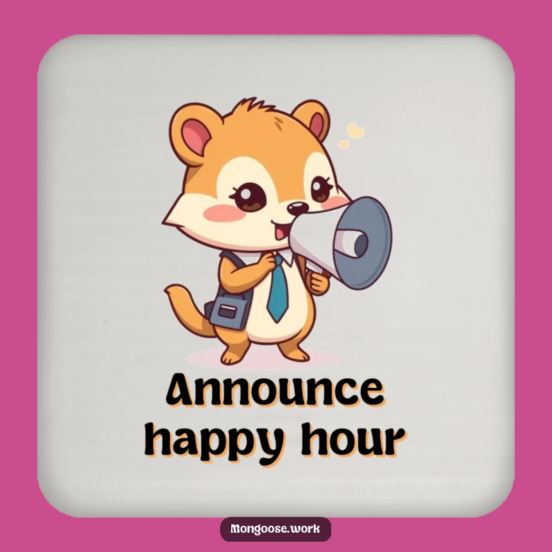 Funny Mongoose Memo Megaphone Coaster: Protect Surfaces with Authority