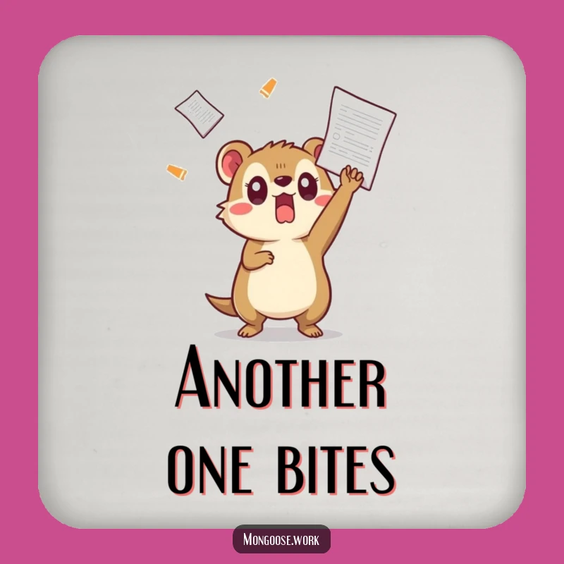 Funny Kawaii Mongoose Coaster, Dodging Chaos, Protect Surfaces from Papers