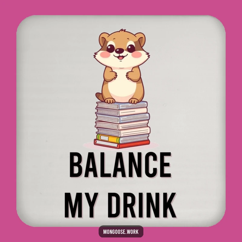 Funny Mongoose Paper Balance Coaster - Protect Surfaces with Acrobatics Gift