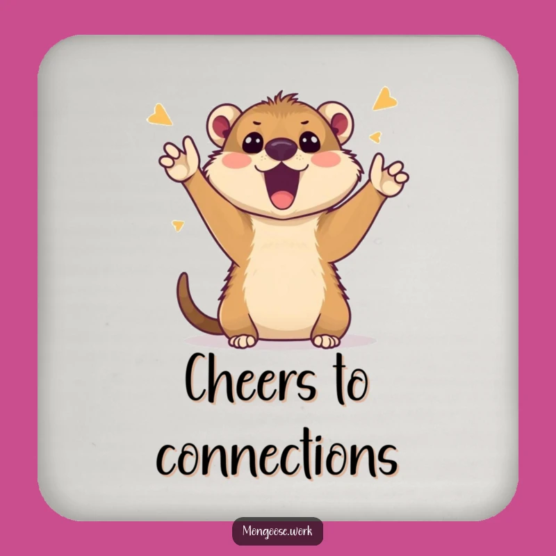 Funny Mongoose Video Call Coaster: Protect Your Surfaces Funnily - Funny Gift