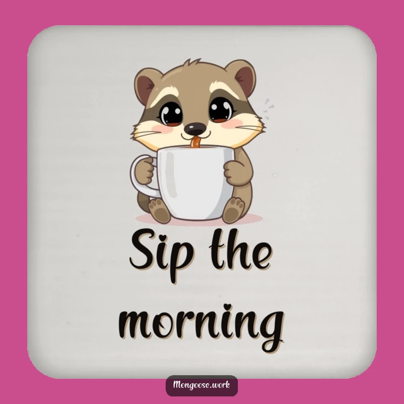 Funny Mongoose Coaster - Protect Surfaces with Coffee Charm, Perfect Funny Gift