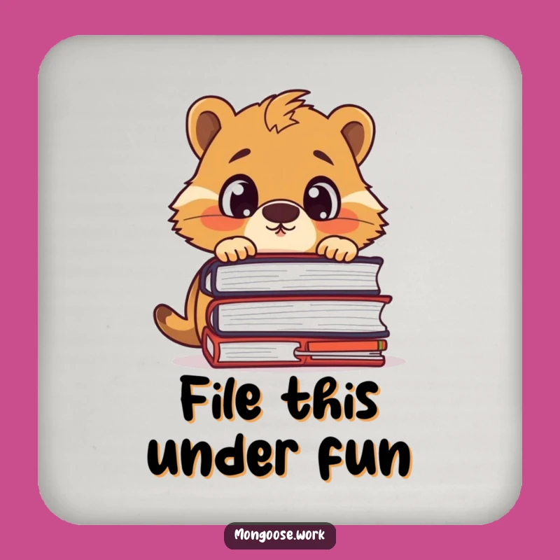 Funny Mongoose Coaster: Surprised by Files, Cute Funny Gift Set