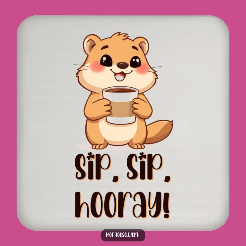 Funny Mongoose Coffee Coaster: Protect Surfaces with Zest