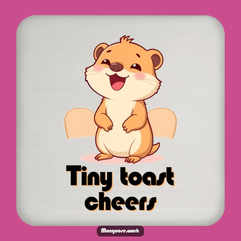 Funny Mongoose Meeting Coasters: Protect Surfaces with Office Charm, Set of Funny Gifts