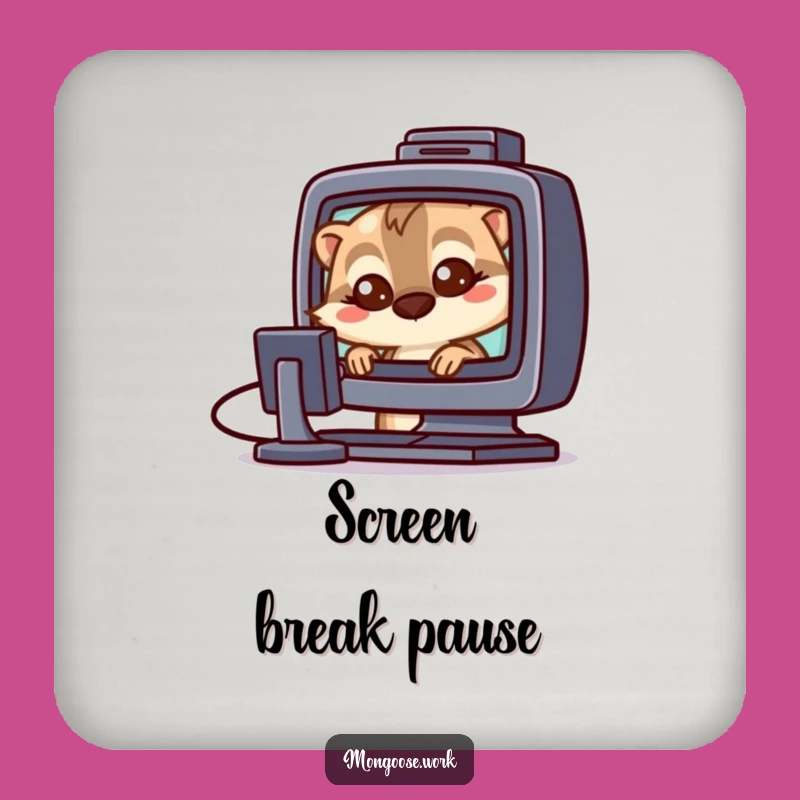 Funny Mongoose Tech Coaster - Curious Character Screen Protection Gift