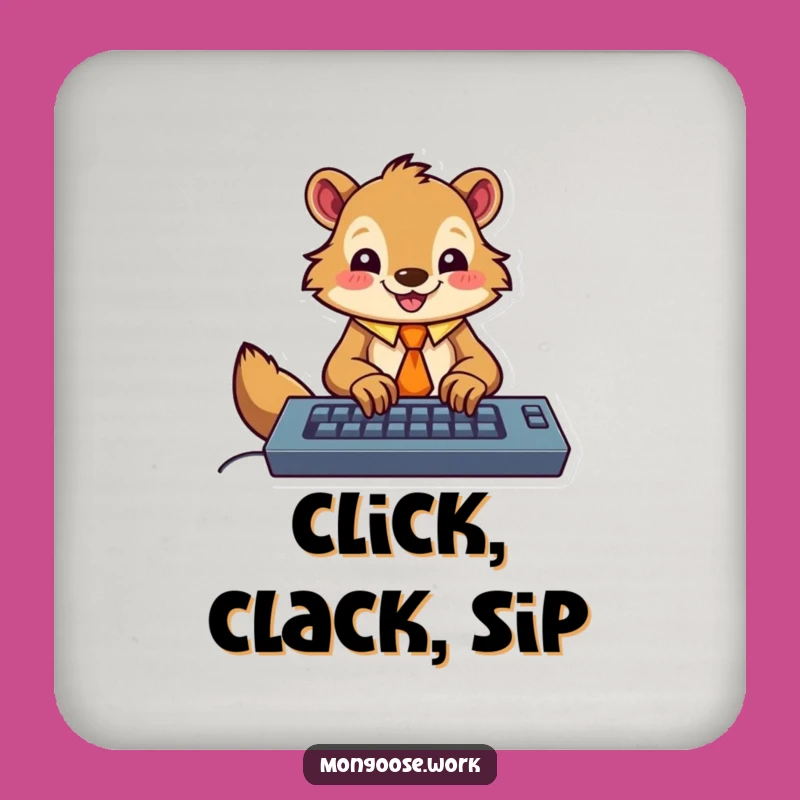 Funny Mongoose Typing Coaster - Hilarious Office Protection