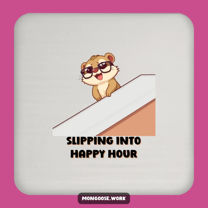 Funny Mongoose Coaster Set: Protect Surfaces with Joyful Flair, Perfect Funny Gift