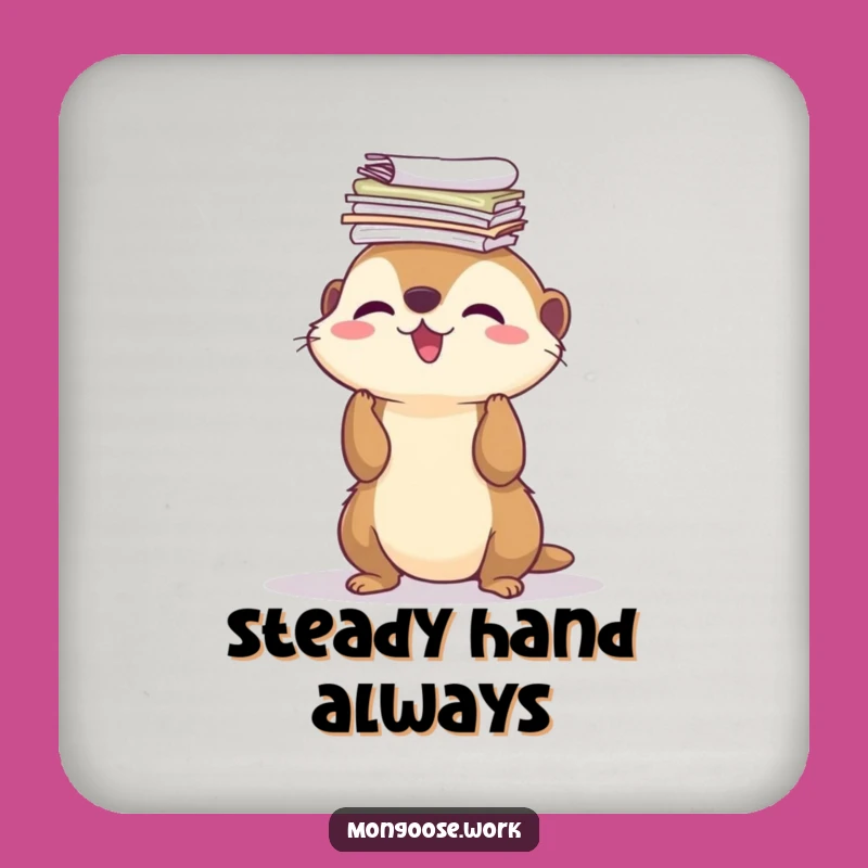 Funny Mongoose Paper Balance Coaster - Protect Surfaces with Hilarious Art
