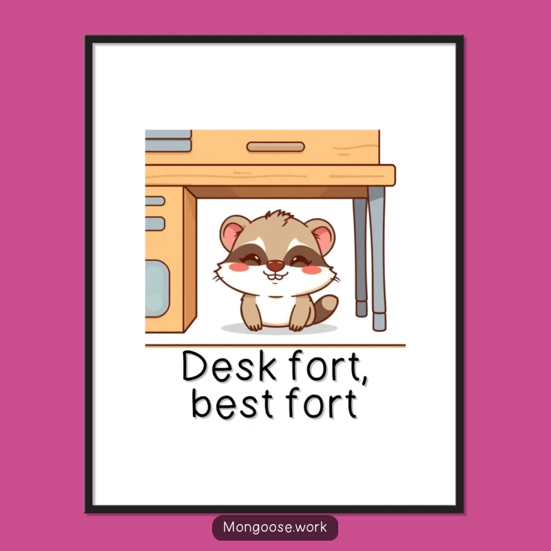 Funny Mongoose Poster: Desk Hider Art, Hilarious Wall Decor, Perfect Funny Gift!