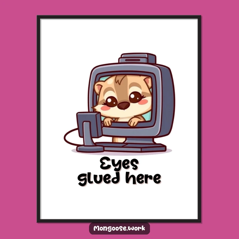 Funny Mongoose Computer Poster - Curious Character Tech Art Gift