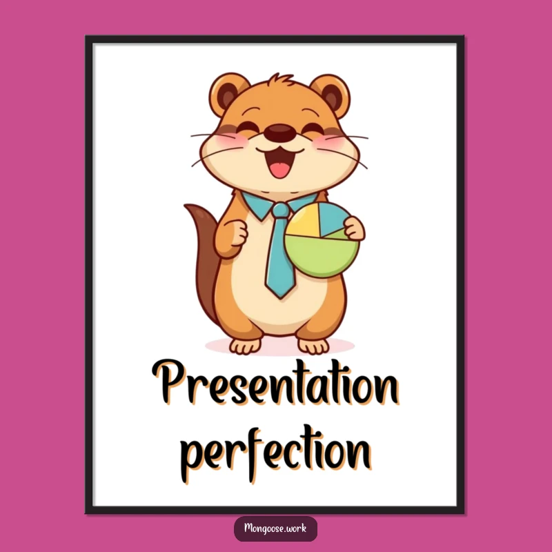 Funny Mongoose Pie Chart Poster - Motivational Wall Art, Perfect Funny Gift Idea