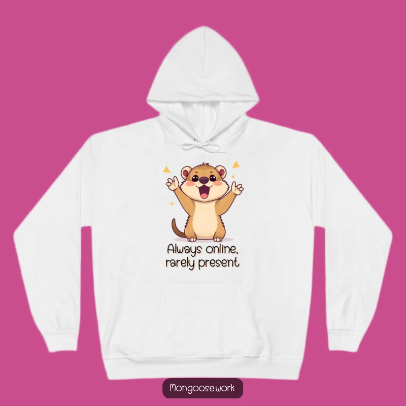 Funny Mongoose Video Call Hoodie: Cozy & Cheerful Remote Work - Funny Gift