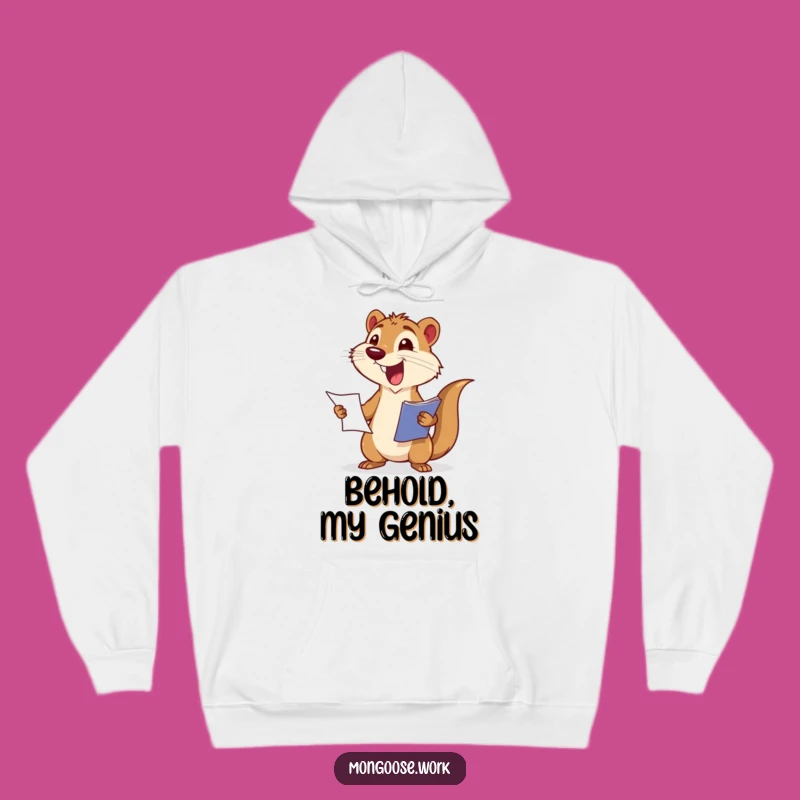 Cozy Funny Mongoose Presenter Hoodie: Warm Wear for Celebrations