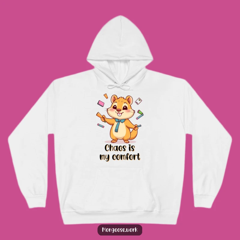 Funny Mongoose Hoodie - Cozy Juggling Character, Warm & Hilarious Gift for Organizers