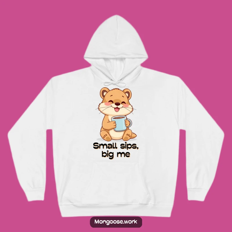 Cozy Funny Mongoose Hoodie: Happy Coffee Sipping, The Ultimate Funny Gift