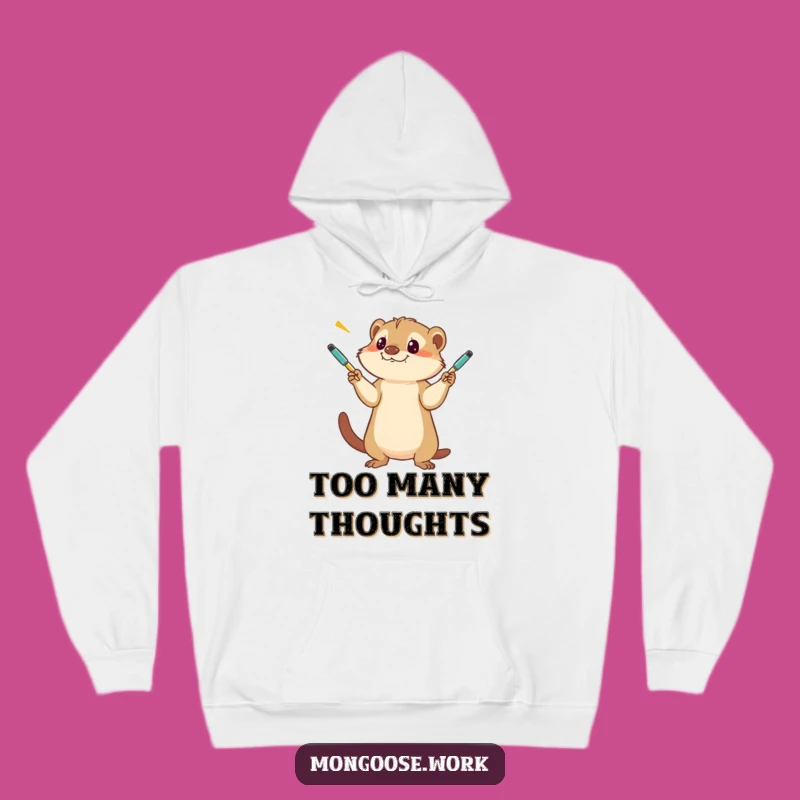 Funny Mongoose Juggling Pens Hoodie - Cozy & Hilarious Office Wear Gift