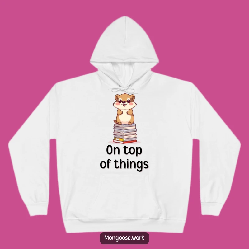 Funny Mongoose Paper Balance Hoodie - Cozy Determination & Humor Gift