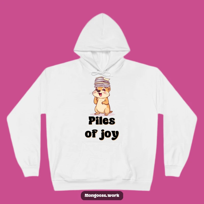 Funny Mongoose Paper Overload Hoodie: Cozy and Hilarious Workwear Gift
