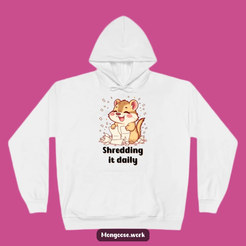 Cozy Mongoose Shredding Hoodie: Stay Warm with Funny, Joyful Chaos, Ideal Funny Gift