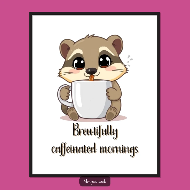 Funny Free Printable Wall Art: Coffee Mongoose Decor, Downloadable Art For Cozy Spaces