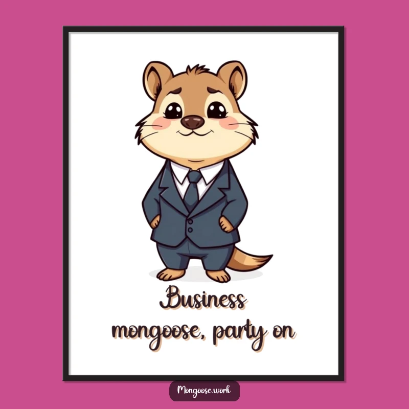Funny Mongoose Business Suit Wall Art Free Printable - Hilarious Downloadable Decor!