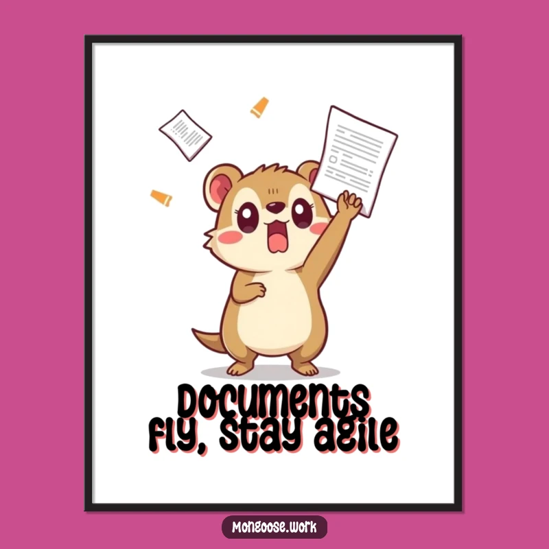 Free Printable Wall Art: Humorous Dodging Mongoose, Downloadable DIY Decor!