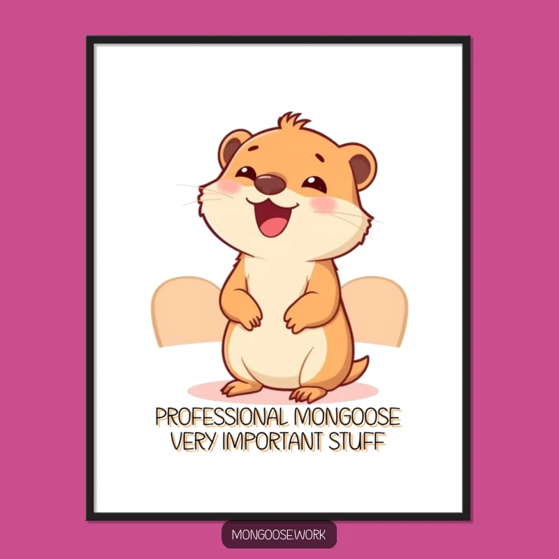 Funny Free Printable Wall Art: Mongoose Meeting Desk Decor Download