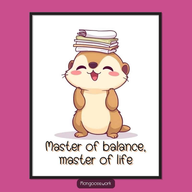Funny Free Printable Wall Art: Mongoose Paper Balancing Act, Hilarious Downloadable Decor