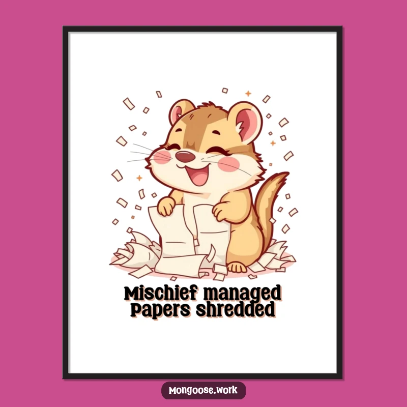 Funny Free Printable Wall Art: Mongoose Paper Shredding Decor
