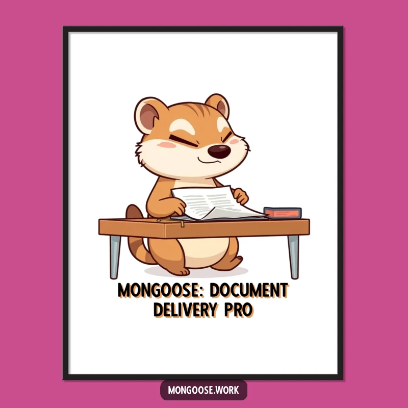 Free Printable Mongoose Wall Art: Slick Deal Maker Decor, Funny Downloadable Gift