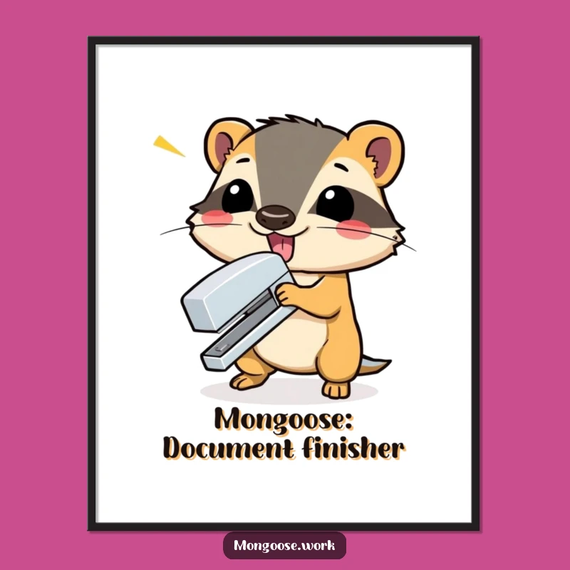 Free Printable Mongoose Wall Art: Dramatic Office Decor, Funny Downloadable Gift