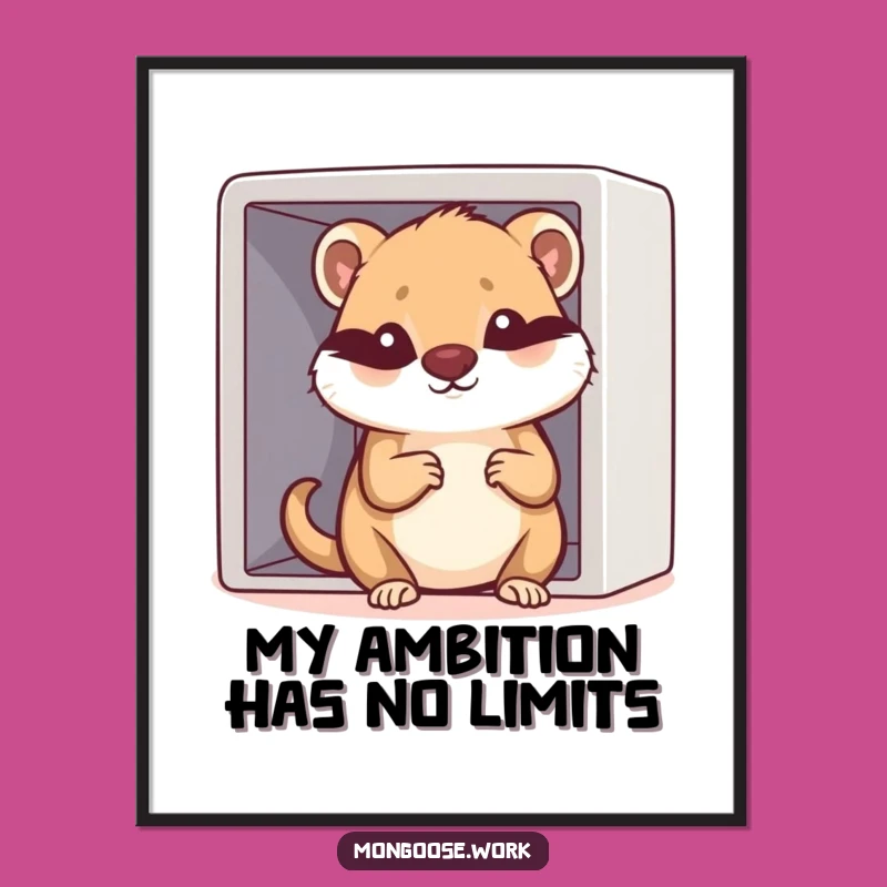 Free Printable Wall Art: Cramped Cubicle Mongoose, Funny Office Decor Downloadable Gift