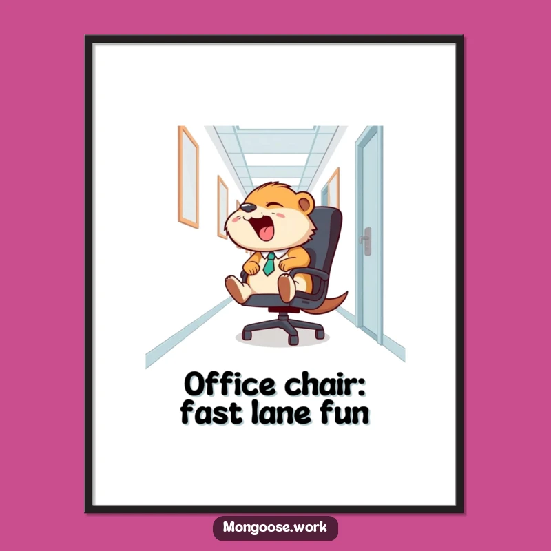 Funny Mongoose Office Chair Art Free Printable - Downloadable Sliding Decor!