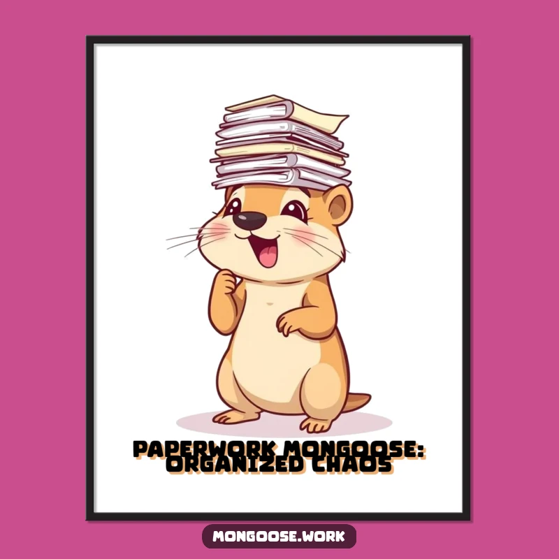 Funny Mongoose Paperwork Free Printable Wall Art - Downloadable Humorous Office Decor!