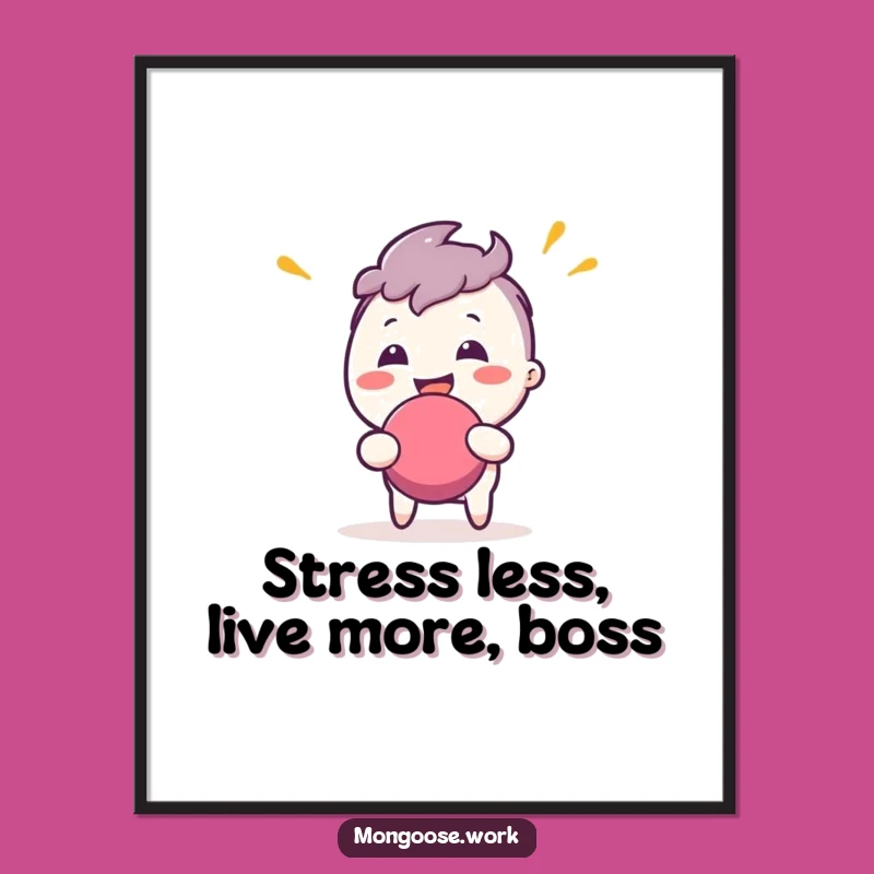 Funny Free Printable Wall Art: Stress Ball Character, Hilarious Downloadable Art for Whimsical Home Decor