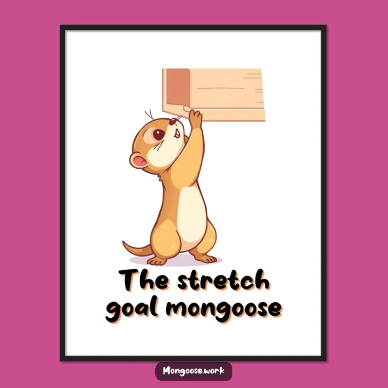 Free Printable Funny Mongoose Art: Determined Stretch Downloadable Wall Decor