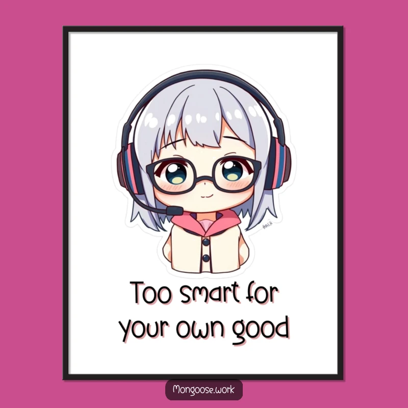 Funny Free Printable Wall Art: Tech Struggle Character, Quirky Downloadable Art for Desk Decor