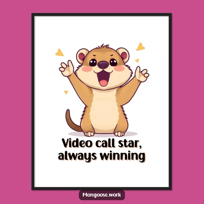 Free Printable Mongoose Video Call Wall Art - Funny Downloadable Art Gift