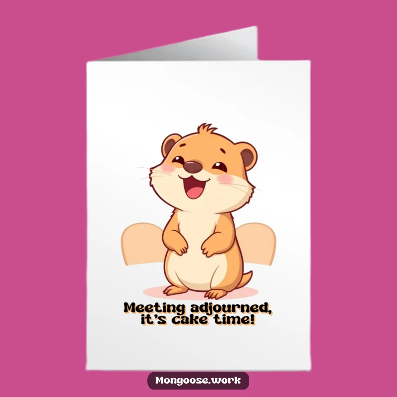 Free Printable Birthday Card: Funny Mongoose Meeting Surprise Gift