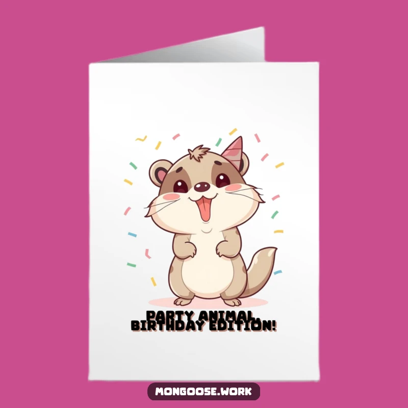 Free Printable Birthday Card: Mongoose Promotion Celebration, Confetti Fun, Downloadable Gift