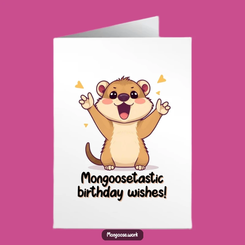 Free Printable Mongoose Video Call Birthday Card - Funny Downloadable Gift for Her
