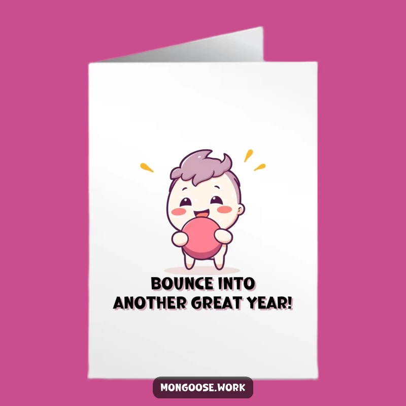 Funny Free Printable Birthday Card: Enthusiastic Stress Ball Character for a Hilarious DIY Gift