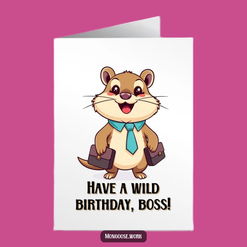 Free Printable Birthday Card: Mongoose Business Fun, Humorous DIY Gift for Parties