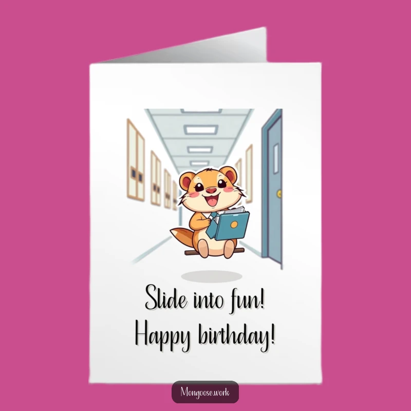 Free Printable Birthday Card: Mongoose Slide for a Fun Celebration
