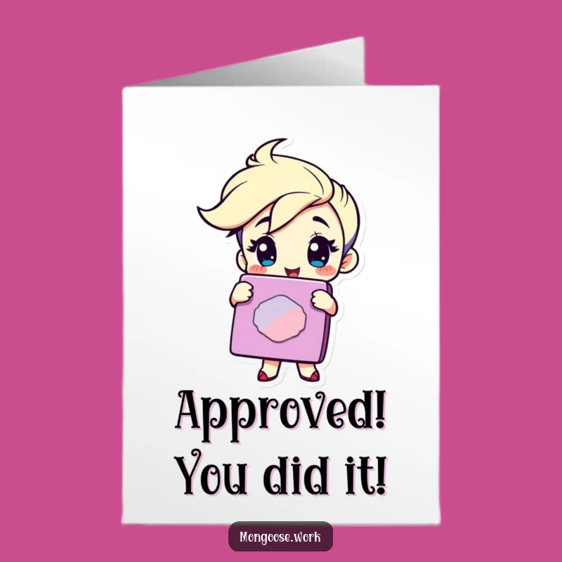 Free Printable Congrats Card: Winking Stamper Character for a Marked DIY Achievement