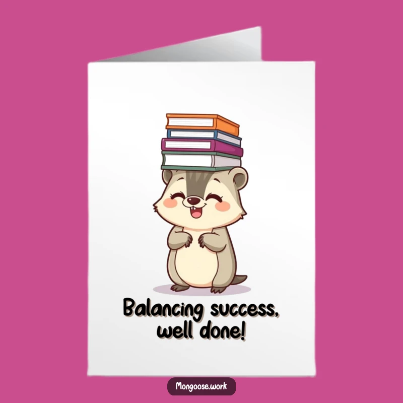 Free Printable Congrats Card: Mongoose Master of Balance, Humorous Downloadable Gift!